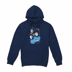 Star Trek Mens All Star Crew Hoodie - XL, Navy