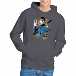 Star Trek Mens Prosper Space Hoodie - S, Charcoal