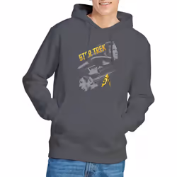 Star Trek Mens 50 Year Frontier Hoodie - M, Charcoal