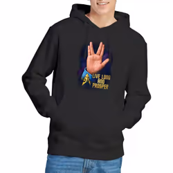 Star Trek Mens LLAP 50 Hoodie - S, Black