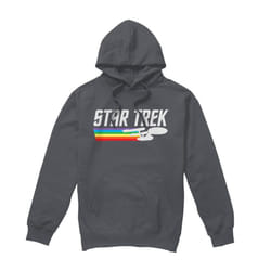 Star Trek Mens Rainbow Trail Hoodie - L, Charcoal
