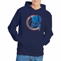 Star Trek Mens Enterprise Patch Hoodie - S, Navy