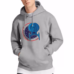 Star Trek Mens Enterprise Patch Hoodie - L, Sport Heather