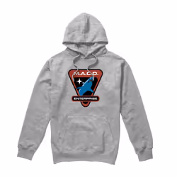 Star Trek Mens MACO Patch Hoodie - S, Sport Heather