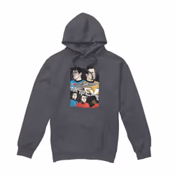 Star Trek Mens Illustrated Crew Hoodie - S, Charcoal