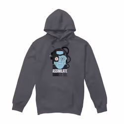 Star Trek Mens Assimilate or Die Hoodie - XXL, Charcoal