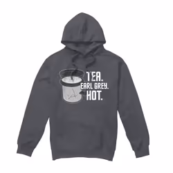 Star Trek Mens Earl Grey Hoodie - XXL, Charcoal