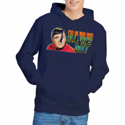 Star Trek Mens All She's Got Hoodie - L, Navy