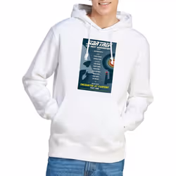 Star Trek Mens The Next Generation Season 1 Episode 1 Hoodie - L, White