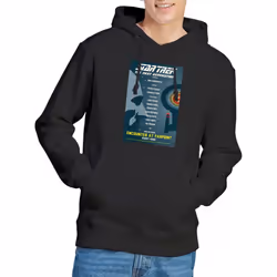 Star Trek Mens The Next Generation Season 1 Episode 1 Hoodie - S, Black
