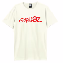 Amplified Unisex Adult Gorillaz Logo T-Shirt - XS, Vintage White