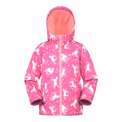 Mountain Warehouse Childrens/Kids Exodus Printed Water Resistant Soft Shell Jacket - 3-4 Years, Pink