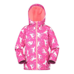 Mountain Warehouse Childrens/Kids Exodus Printed Water Resistant Soft Shell Jacket - 3-4 Years, Pink
