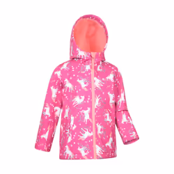 Mountain Warehouse Childrens/Kids Exodus Printed Water Resistant Soft Shell Jacket - 3-4 Years, Pink