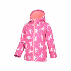 Mountain Warehouse Childrens/Kids Exodus Printed Water Resistant Soft Shell Jacket - 3-4 Years, Pink