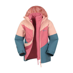 Mountain Warehouse Childrens/Kids Lightning II 3 in 1 Waterproof Jacket - 3-4 Years, Dark Pink