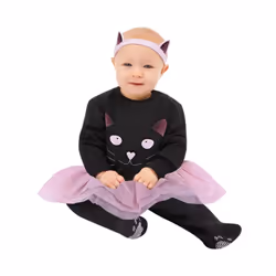 Smiffys Baby Cat Costume Set - 9-12 Months, Black/Pink