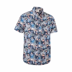 Mountain Warehouse Mens Tropical Short-Sleeved Shirt - XXL, Blue