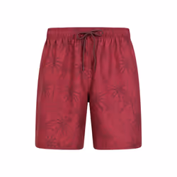 Mountain Warehouse Mens Palm Leaf Swim Shorts - XS, Burgundy