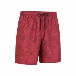 Mountain Warehouse Mens Palm Leaf Swim Shorts - XS, Burgundy
