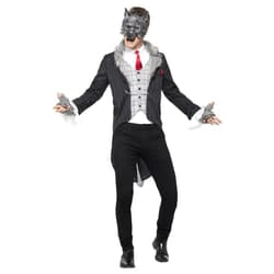 Smiffys Unisex Adult Deluxe Big Bad Wolf Costume Set - L, Grey/Black