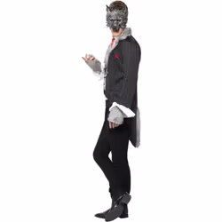 Smiffys Unisex Adult Deluxe Big Bad Wolf Costume Set - L, Grey/Black