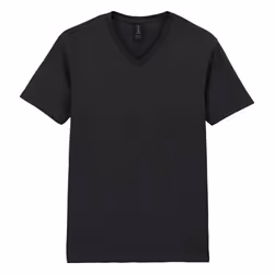 Gildan Mens Softstyle V Neck T-Shirt - 3XL, Black