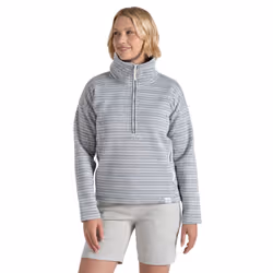 Craghoppers Womens/Ladies Daisy Stripe Half Zip Fleece Top - 18 UK, Stormy Grey