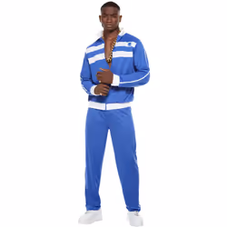 Smiffys Mens Scouser Costume Tracksuit Set - XL, Blue/White