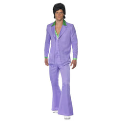 Smiffys Mens 70s Suit Costume - M, Lavender