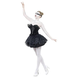 Smiffys Womens/Ladies Gothic Swan Masquerade Costume - M, Black