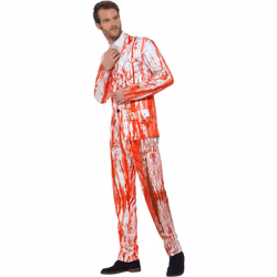 Smiffys Mens Blood Drip Costume Suit - M, Red/White