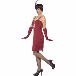 Smiffys Womens/Ladies Flapper Costume Set - XXL, Red
