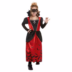 Smiffys Girls Vampire Costume Set - 4-6 Years, Black/Red