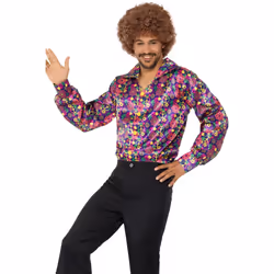 Smiffys Mens 60s Psychedelic Shirt - L, Multicoloured