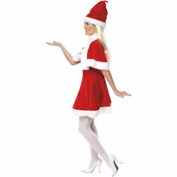 Smiffys Womens/Ladies Miss Santa Costume - S, Red/White