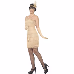 Smiffys Womens/Ladies Flapper Costume Set - L, Gold