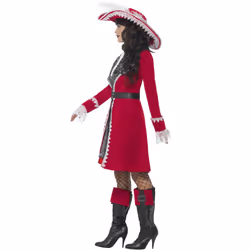 Smiffys Womens/Ladies Deluxe Authentic Captain Costume Set - M, Red/White/Black