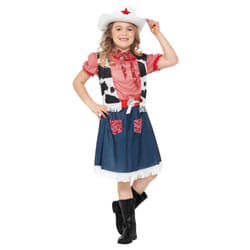 Smiffys Girls Sweetie Cowgirl Costume Set - 7-9 Years, Blue/Red