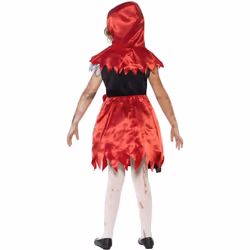 Smiffys Girls Zombie Miss Hood Costume Set - 4-6 Years, Red/Black