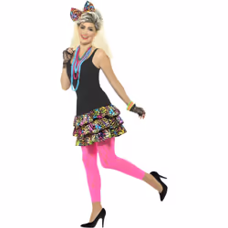 Smiffys Womens/Ladies 80s Party Costume Set - L, Multicoloured