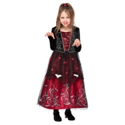 Smiffys Girls Deluxe Vampiress Costume - 7-9 Years, Black/Red
