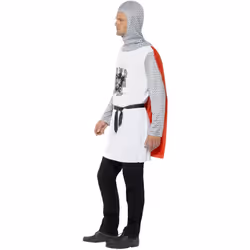 Smiffys Mens Economy Knight Costume Set - M, White/Red/Silver