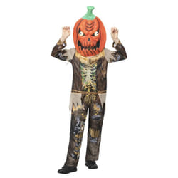 Smiffys Childrens/Kids Pumpkin Scarecrow Reaper Costume Set - 7-9 Years, Brown/Black/Orange
