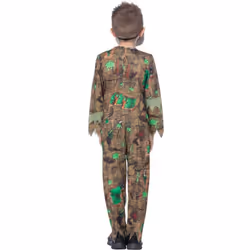 Smiffys Boys Deluxe Bug Zombie Costume Set - 10-12 Years, Brown/Green
