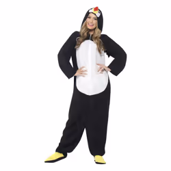 Smiffys Unisex Adult Penguin Bodysuit - M, Black
