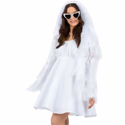 Fever Womens/Ladies Tinsel Festival Costume Jacket - S-M, Iridescent/White