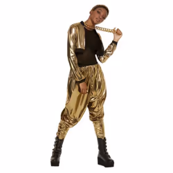 Smiffys Womens/Ladies 80s Hammer Time Costume - S, Gold/Black