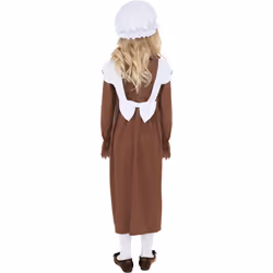 Smiffys Girls Poor Victorian Maid Costume Set - 10-12 Years, White/Brown