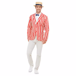 Smiffys Mens 20s Barber Shop Costume Set - L, White/Red